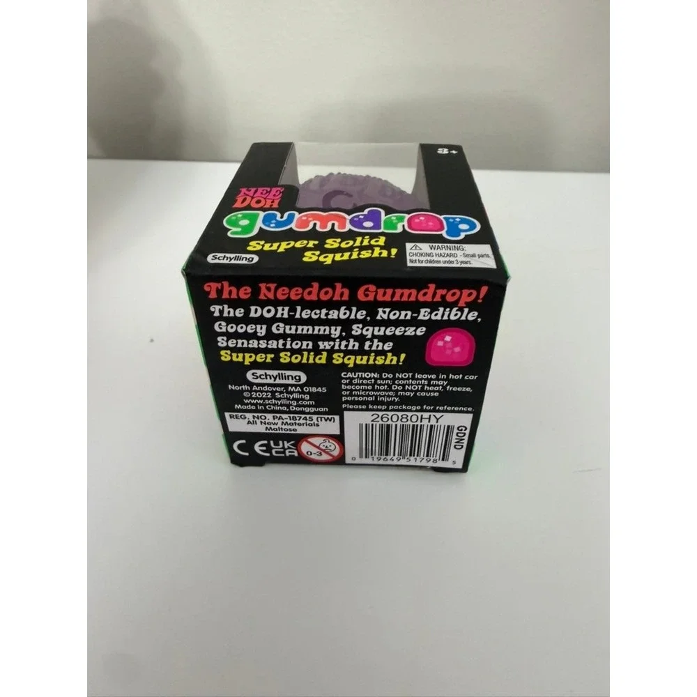 Schylling NeeDoh Gumdrop Fidget Toy Kids Purple Super Solid Squish NWT